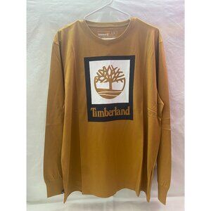 NWT Timberland Men's Wheat Boot Colored Long-Sleeve Tee Size L 100% Cotton